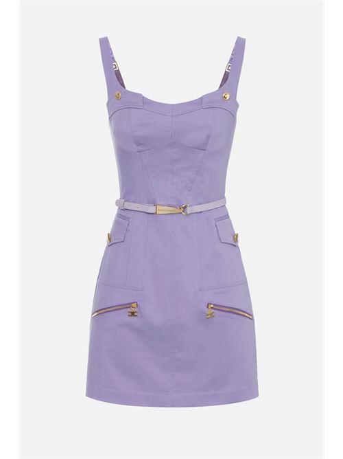 Elisabetta Franchi Miniabito in cotone utility con cintura