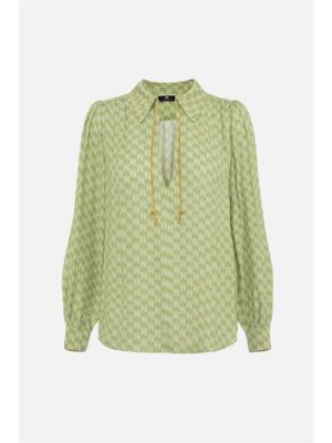 Thumbs_44E-ELISABETTA2520FRANCHI-CAS3041E2K29.jpg Elisabetta Franchi Camicia in georgette di viscosa stampa logo con accessorio sul collo