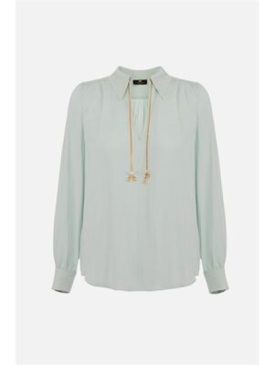 Thumbs_44E-ELISABETTA2520FRANCHI-CAT3041E2BV9.jpg Elisabetta Franchi Camicia in georgette di viscosa con accessorio sul collo