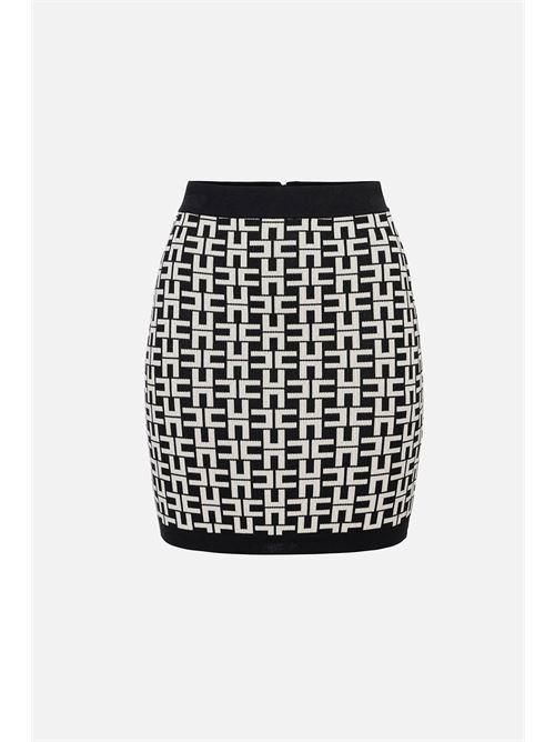 Elisabetta Franchi Minigonna in viscosa logo jacquard