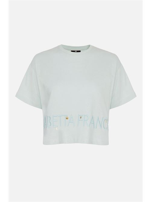 Elisabetta Franchi T-shirt in jersey con logo e charms